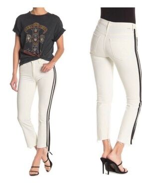MOTHER Looker Ankle Skinny Jeans W/Racer Stripes